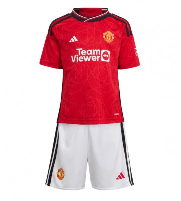 Manchester United Hemmakläder Barn 2023-24 Kortärmad (+ Korta byxor)